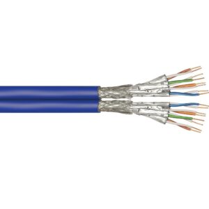 Goobay CAT7a+ S/FTP Duplex installatiekabel blauw (meerdere lengtes)