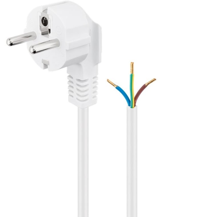 Goobay CEE 7/7 haaks - 3-aderig open eind stroomkabel | 3x 1,00mm | | (meerdere lengtes, meerdere kleuren)