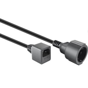Goobay C14 - CEE 7/3 stroomkabel voor UPS/PDU - incl. 10A zekering - 3x 1,00mm / zwart (meerdere lengtes)
