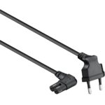 Goobay C7 (haaks links/rechts) - CEE 7/16 (haaks boven/beneden) stroomkabel - voor o.a. Sonos - 2x 0,75mm / zwart (meerdere lengtes)