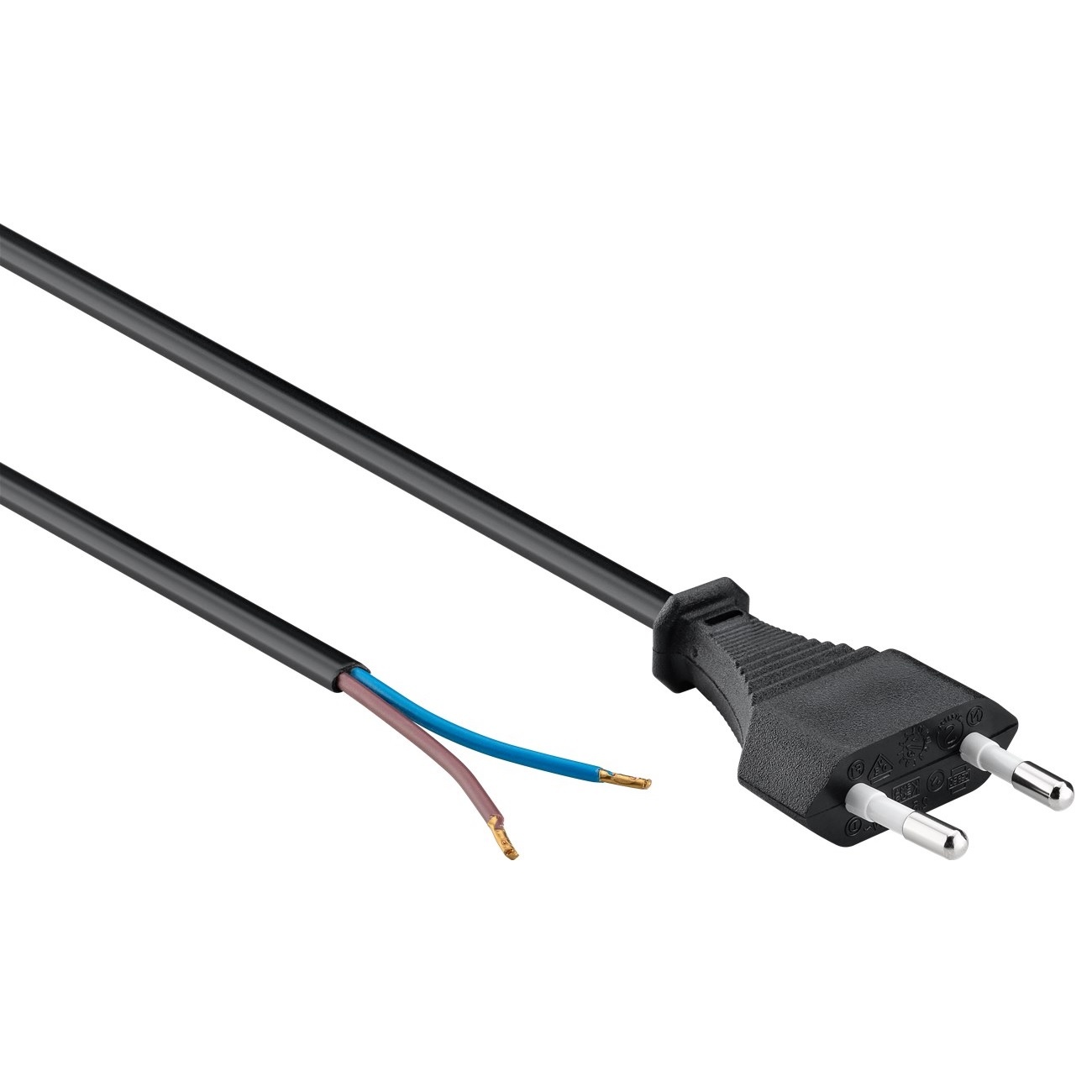 Goobay CEE 7/16 - 2-aderig open eind stroomkabel - 2x 0,75mm / (meerdere kleuren)