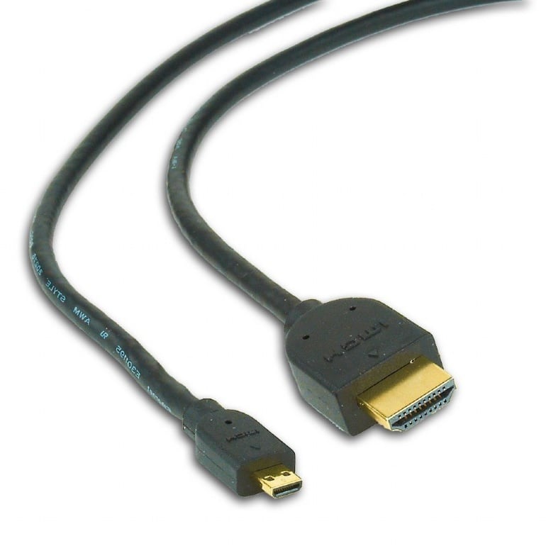 Micro HDMI - HDMI kabel - versie 2.0 (4K 60Hz) - verguld / zwart -