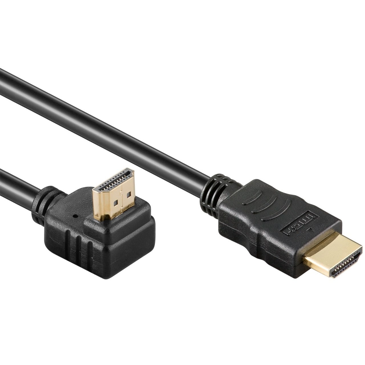 HDMI kabel - 90° haaks naar boven - HDMI 2.0 (4K 60Hz + HDR) / zwart -