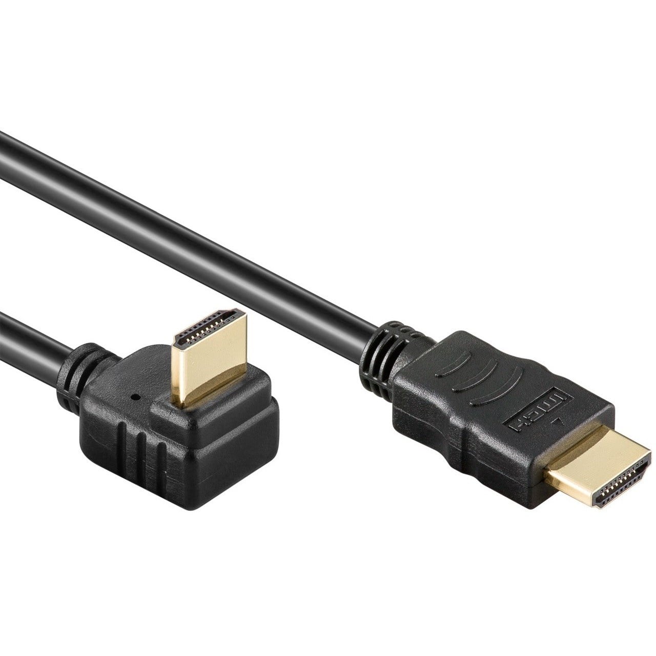 HDMI kabel - 90° haaks naar beneden - HDMI 2.0 (4K 60Hz + HDR) / zwart -