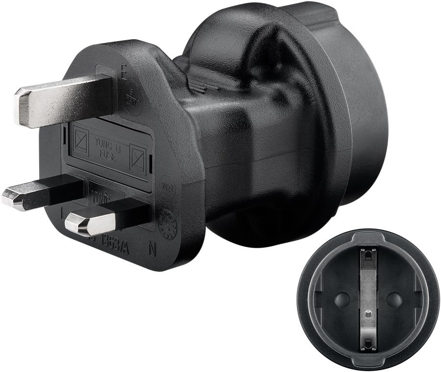 Goobay Mains Adapter UK, Black