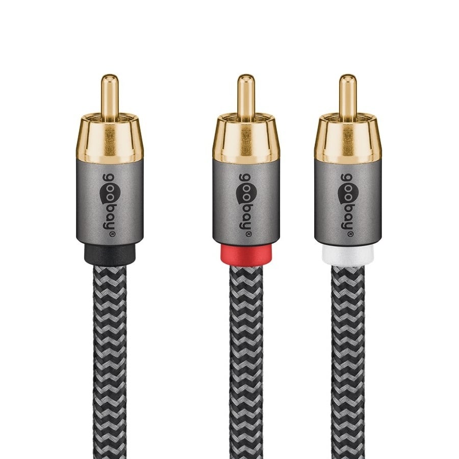 Goobay Plus Subwoofer/Tulp mono - Tulp stereo kabel