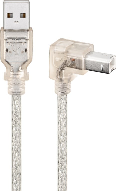 Goobay USB 2.0 Hi-Speed Cable 90°, transparent 0.5 m
