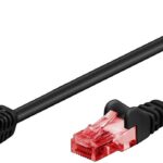 Goobay CAT 6 Patch Cable 1x 90° Angled, U/UTP, black 0.25 m