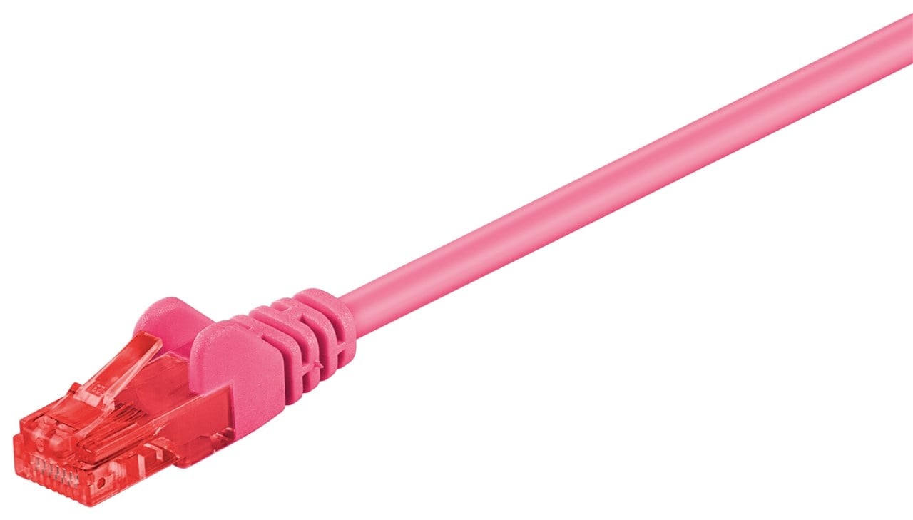 Goobay CAT 6 Patch Cable, U/UTP, magenta 0.25 m