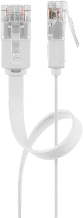Goobay CAT 5e Flat-Patch Cable U/UTP, white 0.5 m