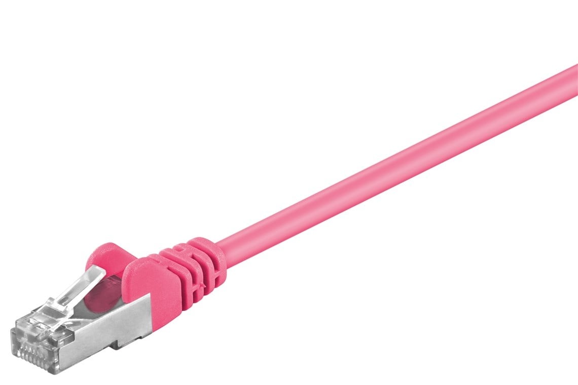 Goobay CAT 5e Patch Cable, SF/UTP, magenta 1 m
