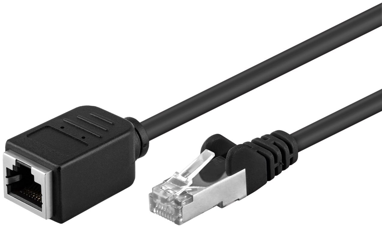Goobay CAT 5e Extension Cable F/UTP, black 0.5 m