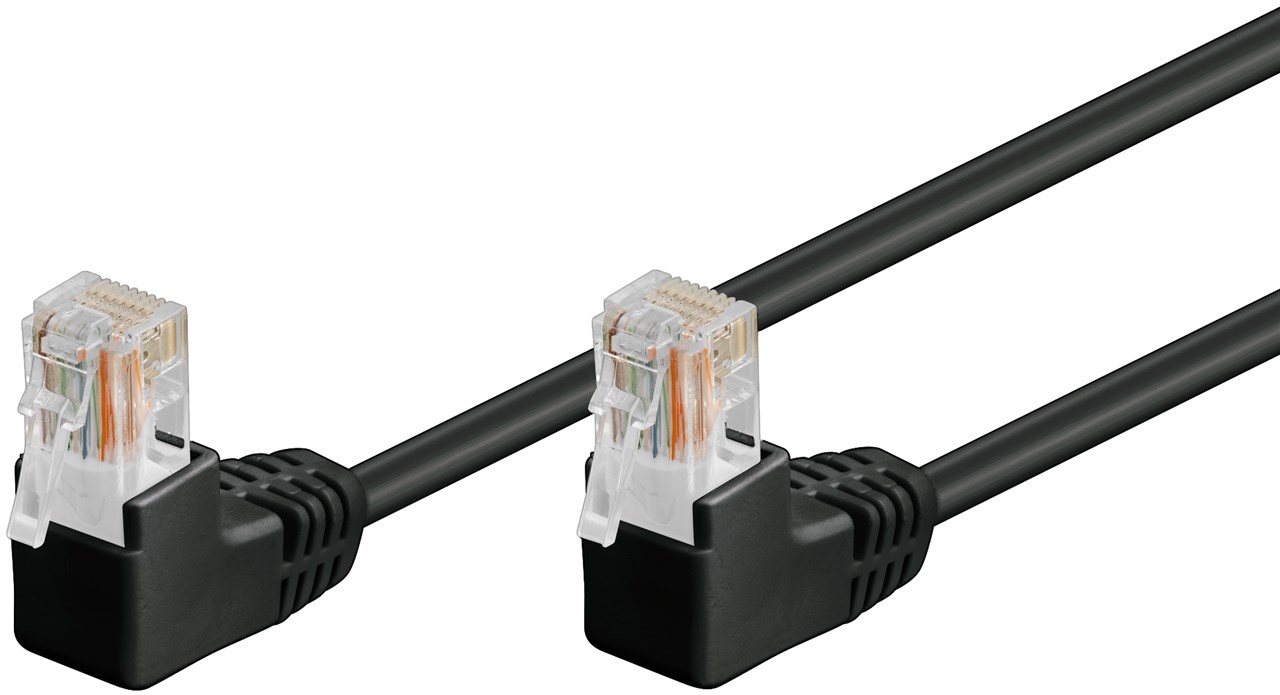 Goobay CAT 5e Patch Cable 2x 90° Angled, U/UTP, white 0.25 m