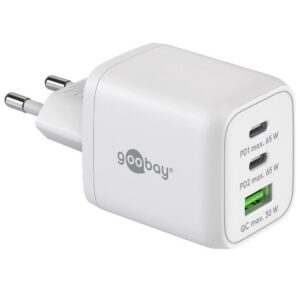 Goobay nano thuislader met 2x USB-C PD en 1x USB-A QC | GaN | 65W | (meerdere kleuren)