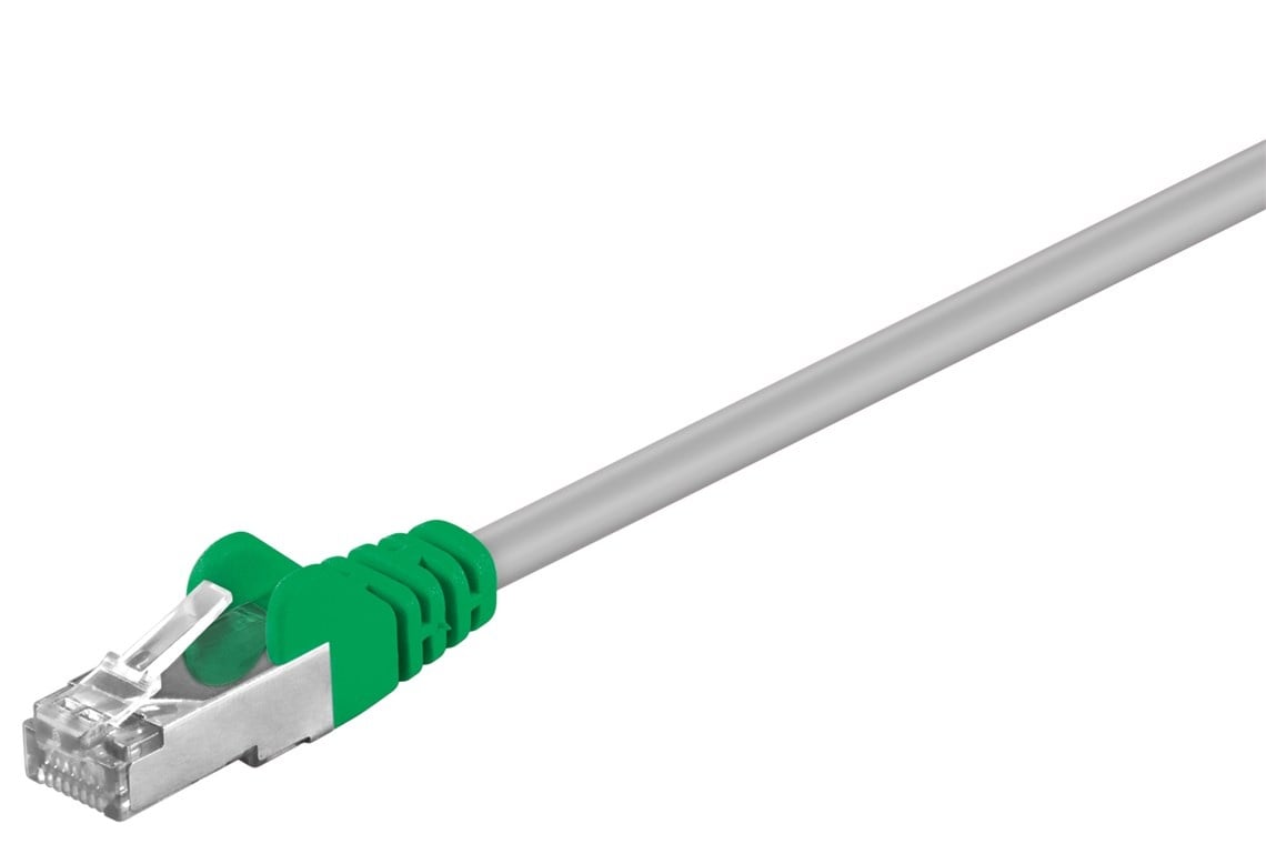 Goobay CAT 5e, F/UTP Crossover Cable, grey, green 1 m