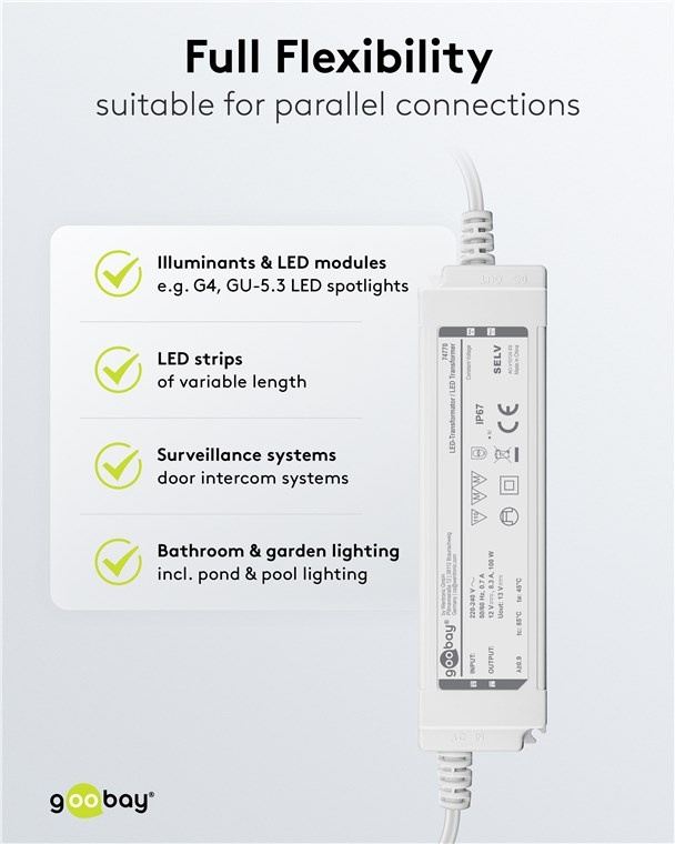 Goobay LED-transformator | 12V DC | 100W | IP67 - Afbeelding 6