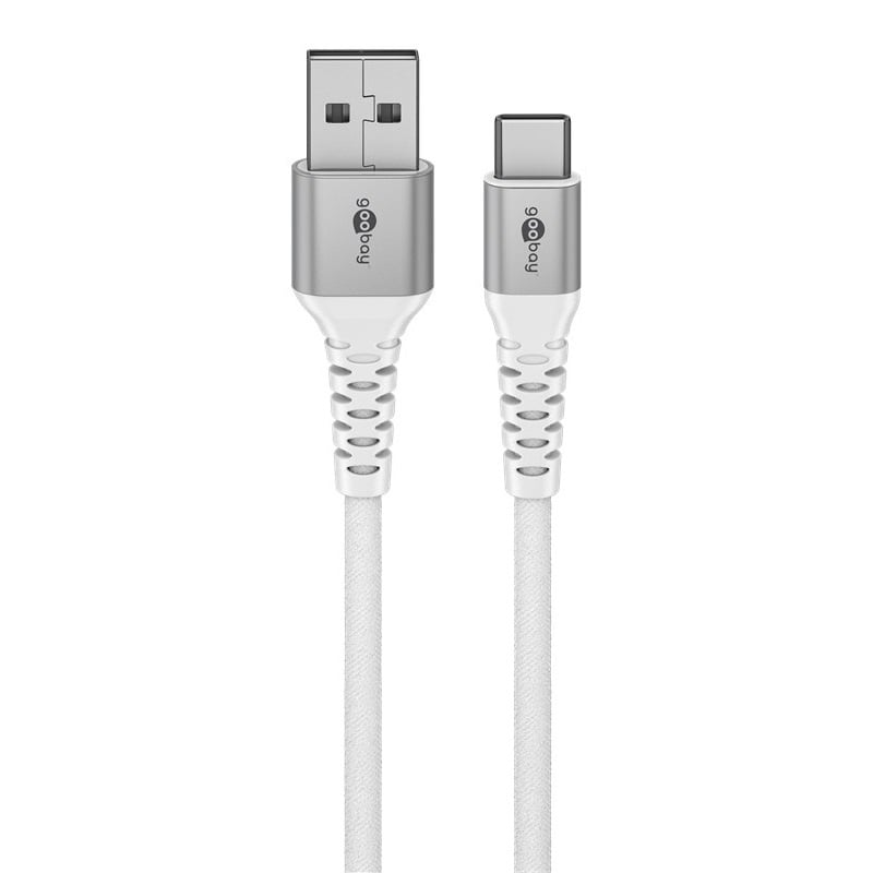 Goobay USB-C - USB-A Supersoft Textile kabel | USB2.0 | PD 60W
