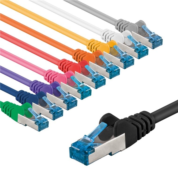 Goobay CAT 6A Patch Cable S/FTP (PiMF), 1 m, Set in 10 Colours
