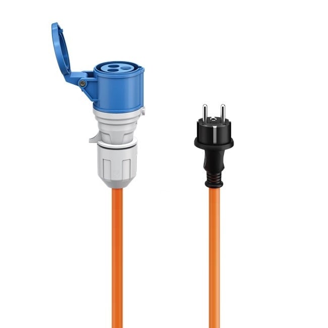 Camping stroomkabel | CEE 7/7 - CEE 3-pins 230V/16A | 3x 2,50mm | IP44