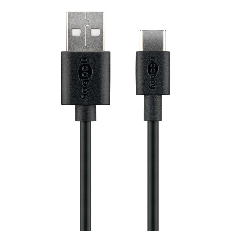 USB-C - USB-A kabel | compact | USB2.0 | 15W