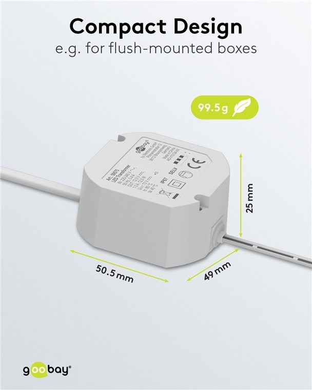 Goobay LED-transformator | 12V DC | 12W | IP67 - Afbeelding 3