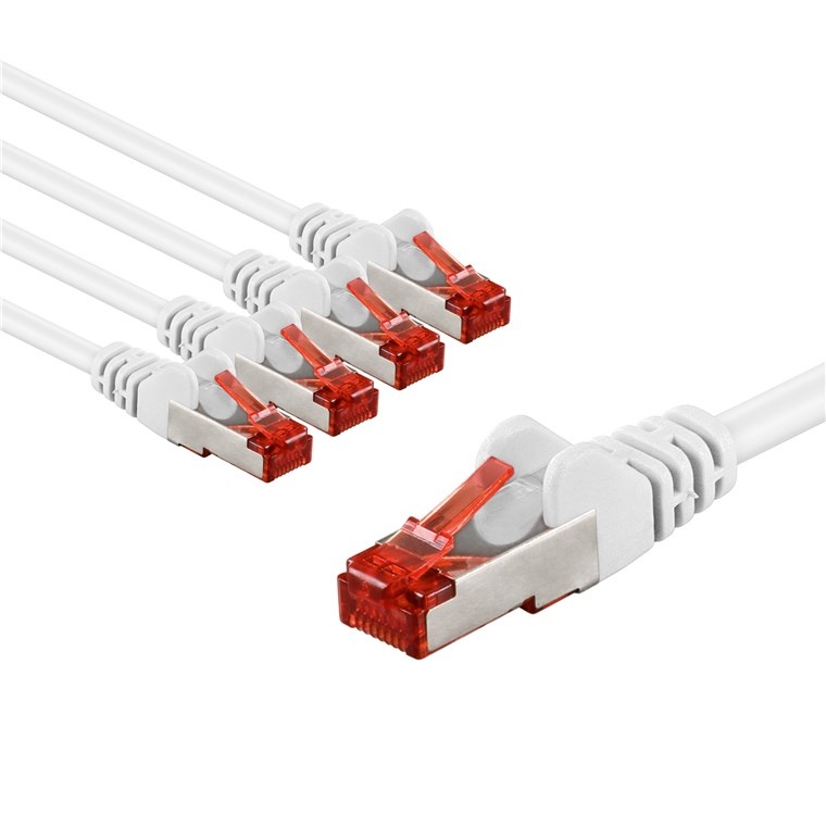 Goobay CAT 6 Patch Cable S/FTP (PiMF), 2 m, blue, Set of 5