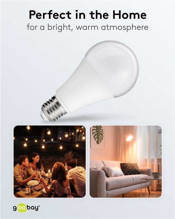 Goobay LED-lamp | warm wit | E27 | A60 | 15W - Afbeelding 6