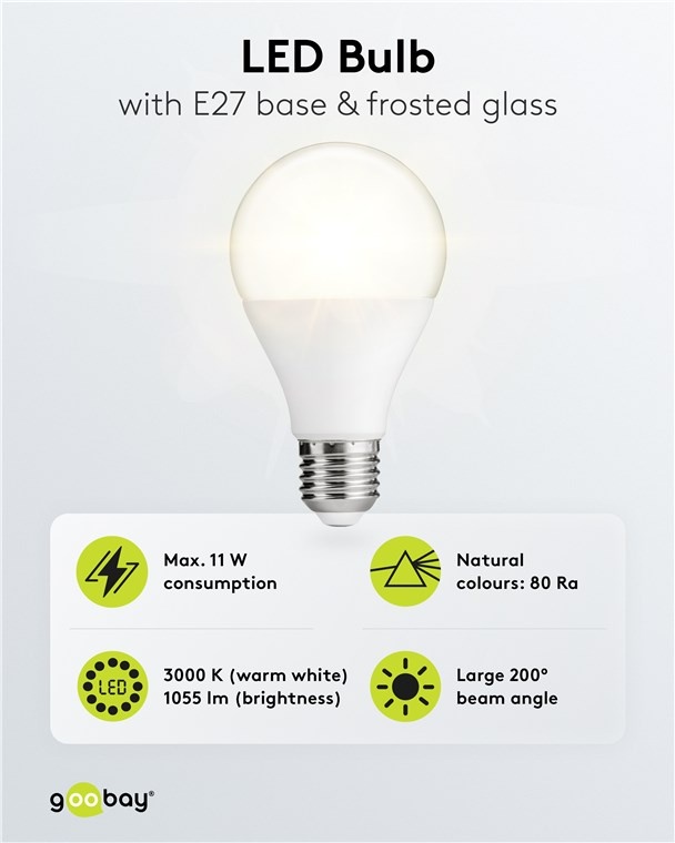 Goobay LED-lamp | warm wit | E27 | A60 | 11W - Afbeelding 2