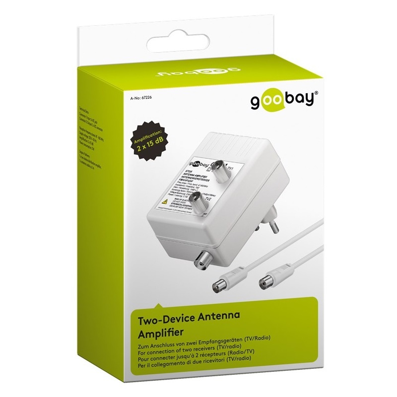 Goobay CAI antenneversterker | 2 uitgangen | 2x 15 dB - Afbeelding 2