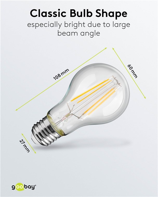 Goobay LED-filamentlamp | warm wit | E27 | A60 | 7W - Afbeelding 3