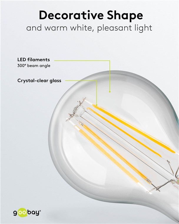 Goobay LED-filamentlamp | warm wit | E27 | A60 | 7W - Afbeelding 4