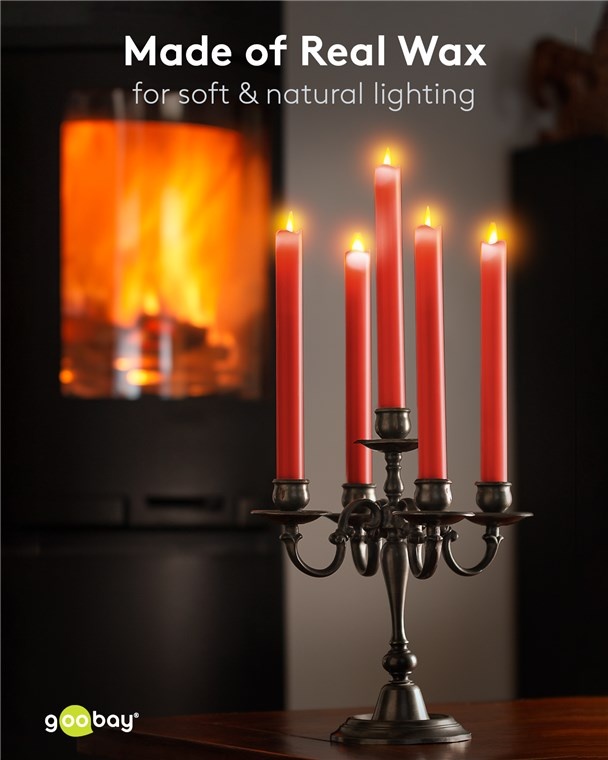 Goobay LED-kaarsenset | 5 stuks | afstandsbediening | rood | IP20 - Afbeelding 7