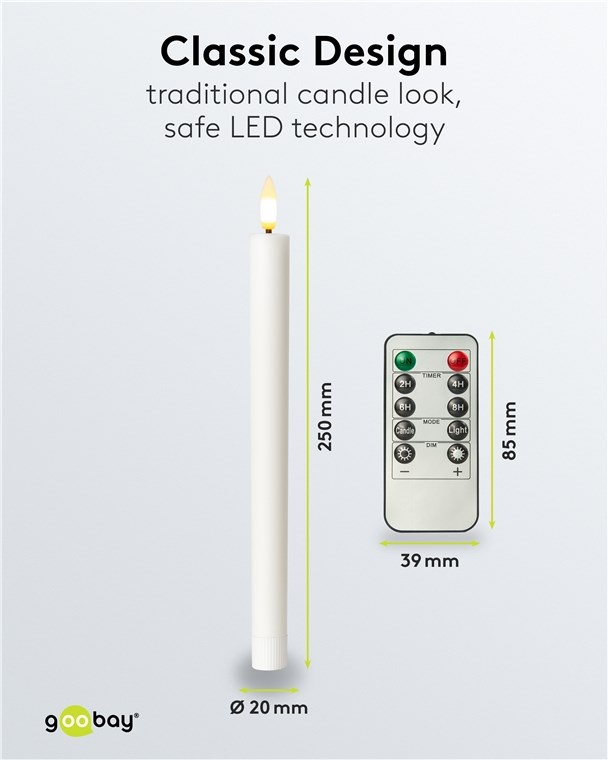 Goobay LED-kaarsenset | 5 stuks | afstandsbediening | wit | IP20 - Afbeelding 3