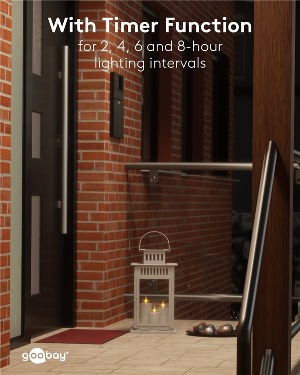 Goobay LED-kaarsenset | 3 stuks | afstandsbediening | wit | IP44 - Afbeelding 7