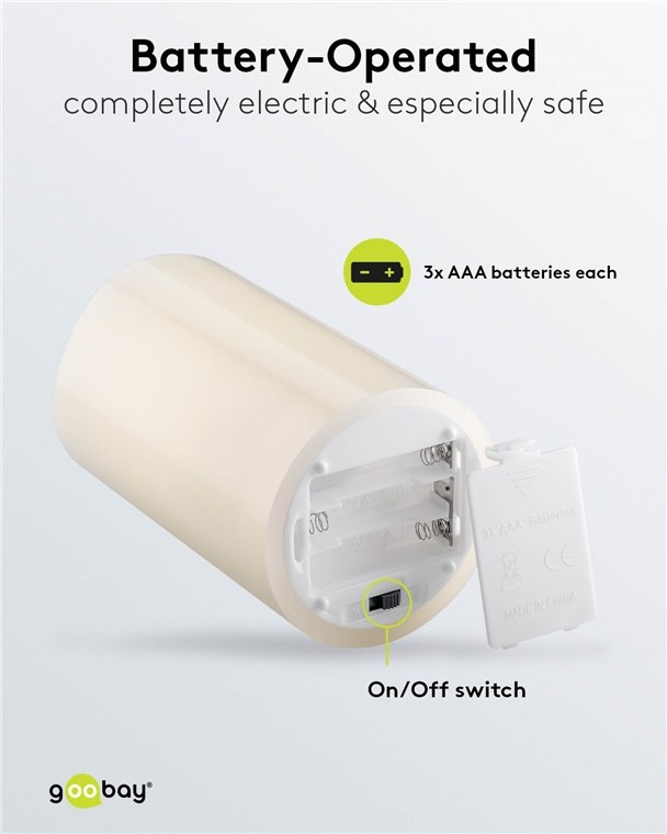 Goobay LED-kaarsenset | 3 stuks | afstandsbediening | wit | IP20 - Afbeelding 6