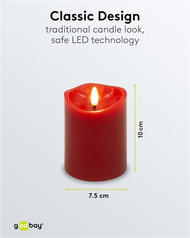 Goobay LED-kaarsenset | 4 stuks | 10 cm | timerfunctie | rood | IP20 - Afbeelding 4
