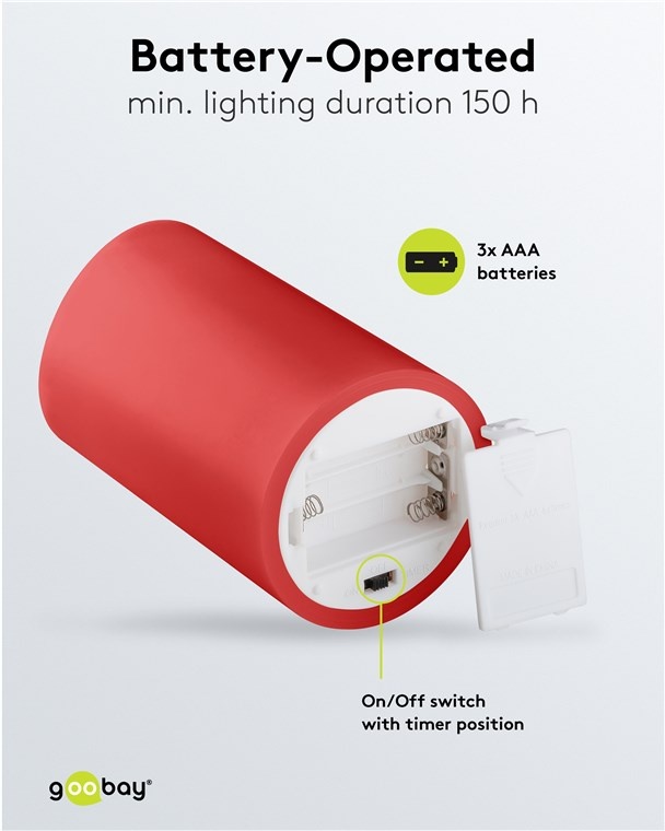 Goobay LED-kaarsenset | 4 stuks | 10 cm | timerfunctie | rood | IP20 - Afbeelding 5