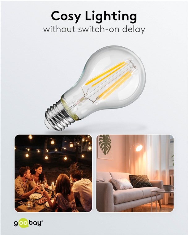 Goobay LED-filamentlamp | warm wit | E27 | A60 | 11W - Afbeelding 6