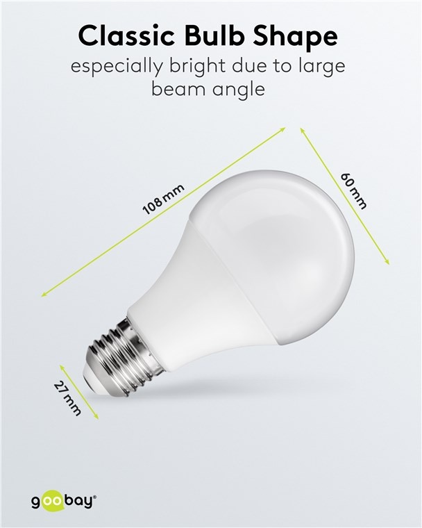 Goobay LED-lamp | warm wit | E27 | A60 | 8,5W - Afbeelding 3