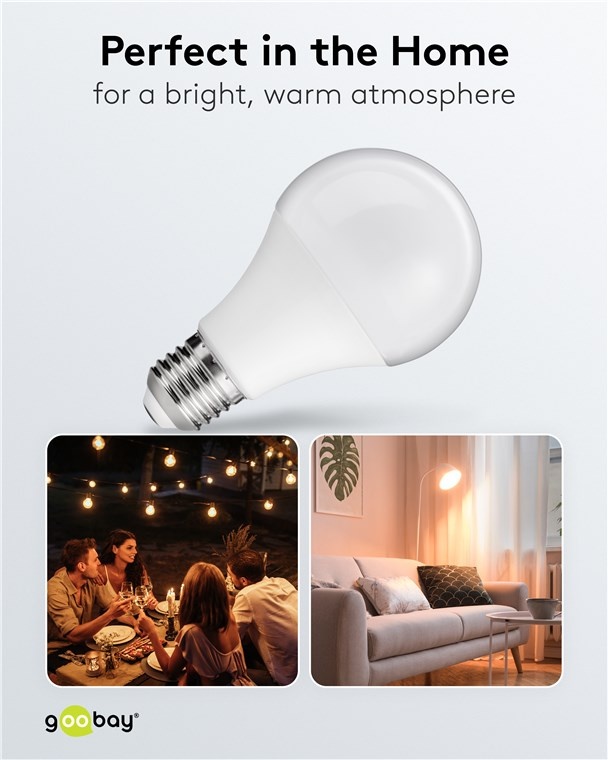 Goobay LED-lamp | warm wit | E27 | A60 | 8,5W - Afbeelding 5