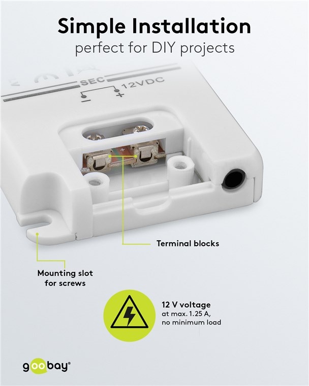 Goobay LED-transformator | 12V DC | 15W | IP20 - Afbeelding 3