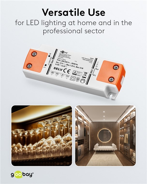 Goobay LED-transformator | 12V DC | 15W | IP20 - Afbeelding 8