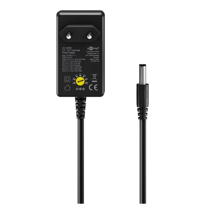 Goobay universele voedingsadapter | 5-15V | 36W | 11 pluggen | 1,8 meter - Afbeelding 2