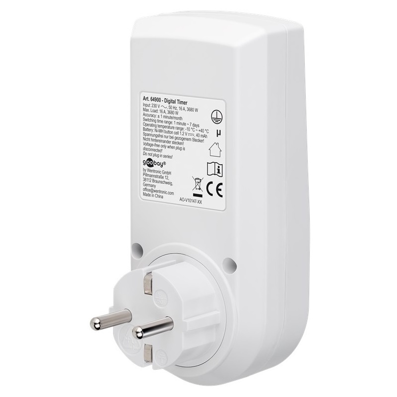 Goobay digitale tijdschakelklok | set van 2 stuks | voor binnen | wit - Afbeelding 2