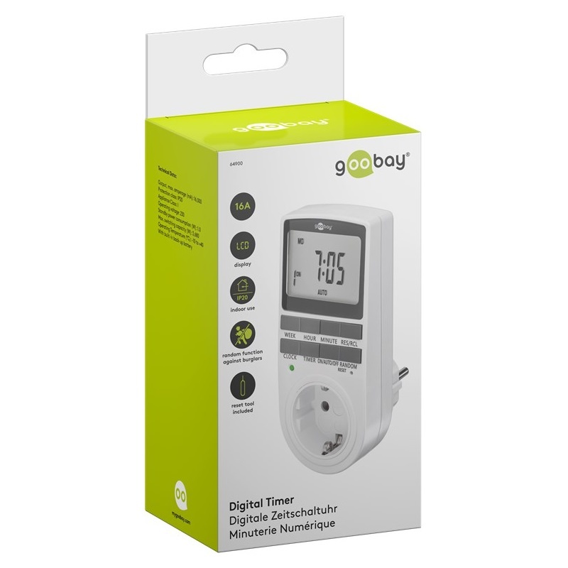 Goobay digitale tijdschakelklok | set van 2 stuks | voor binnen | wit - Afbeelding 10