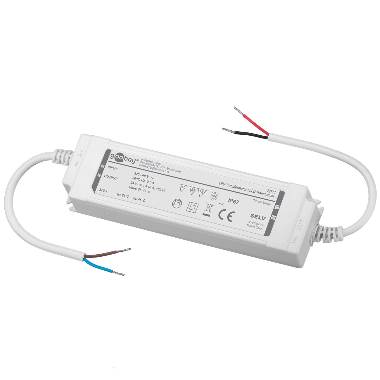 Goobay LED-transformator | 24V DC | 100W | IP67