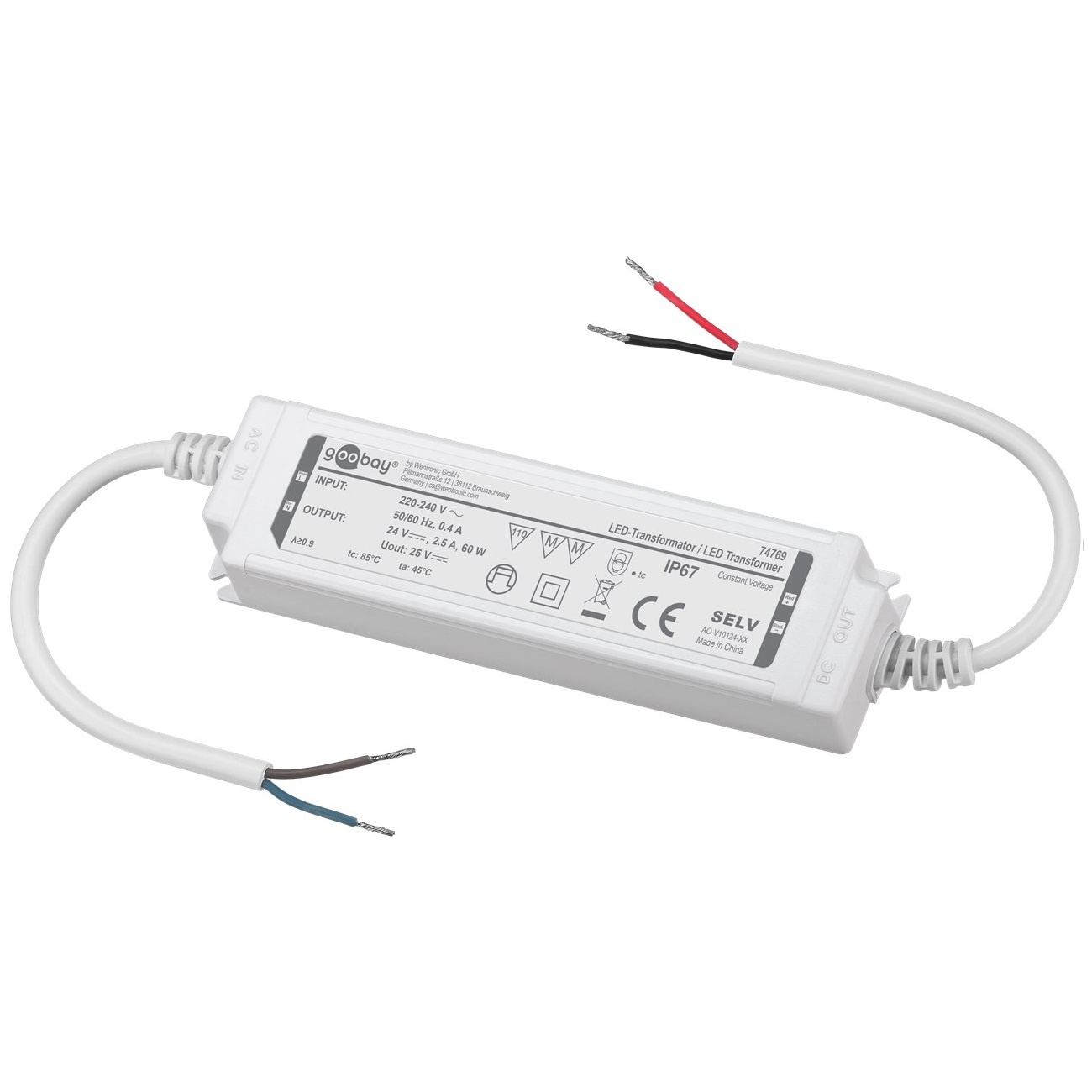 Goobay LED-transformator | 24V DC | 60W | IP67