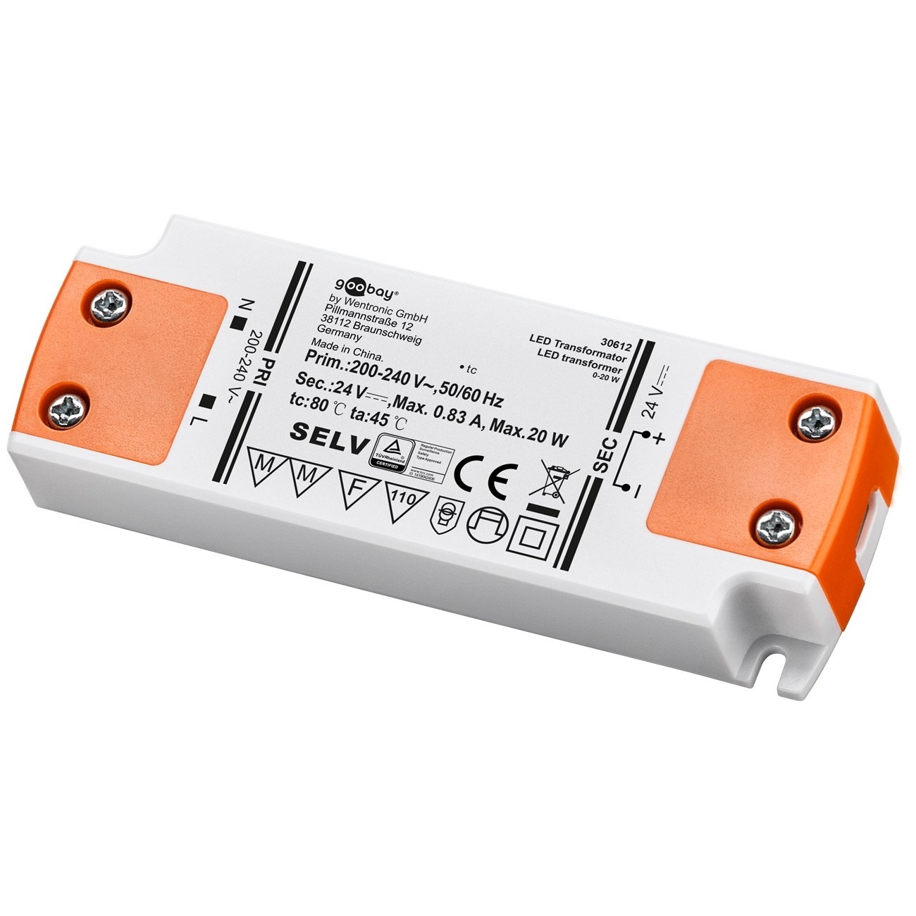 Goobay LED-transformator | 24V DC | 20W | IP20