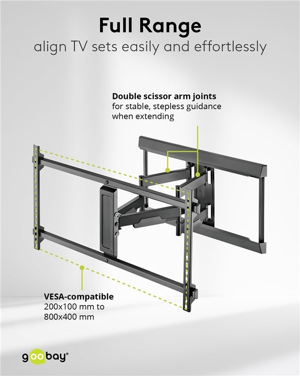 Goobay Pro TV-muurbeugel | tot 90 inch | full motion | lang - Afbeelding 5