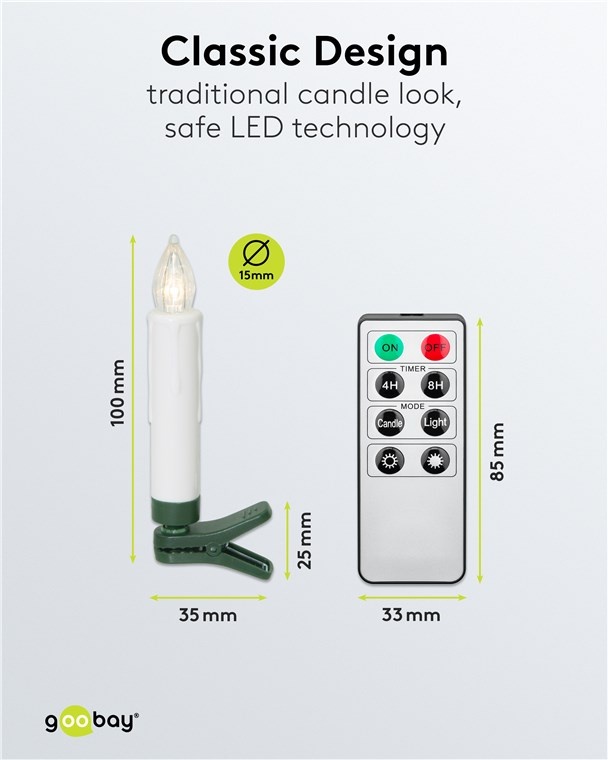 Goobay 20 Wireless LED Christmas Tree Candles - Afbeelding 3